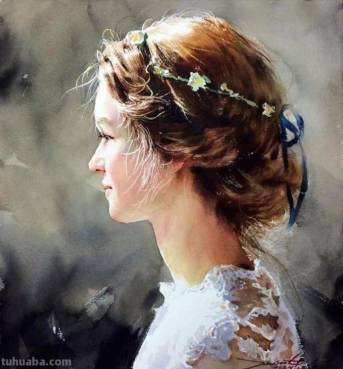 水彩人物也可以这么表现，太生动了