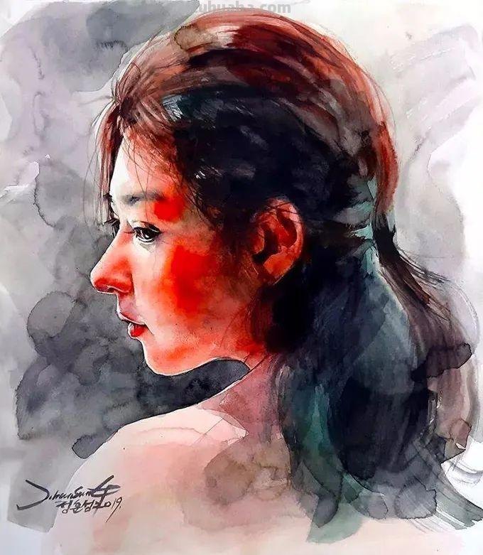 水彩人物也可以这么表现，太生动了