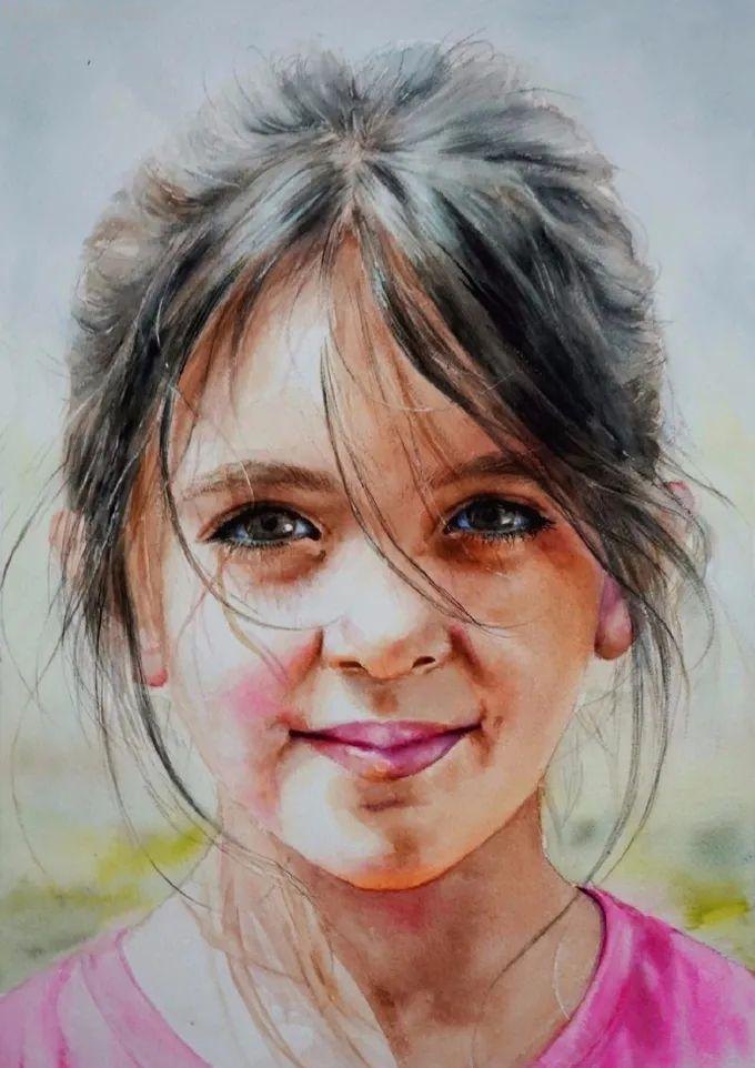 水彩人物也可以这么表现，太生动了