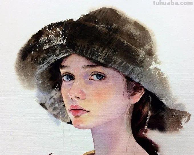 水彩人物也可以这么表现，太生动了