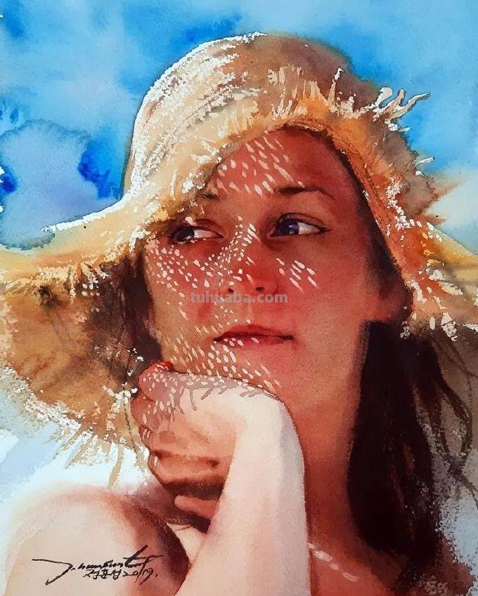 水彩人物也可以这么表现，太生动了