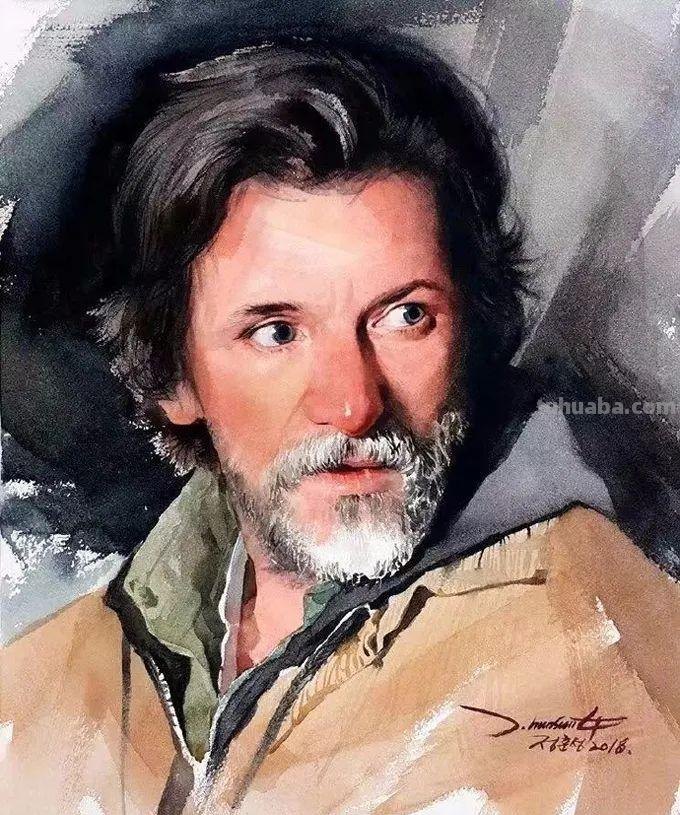 水彩人物也可以这么表现，太生动了