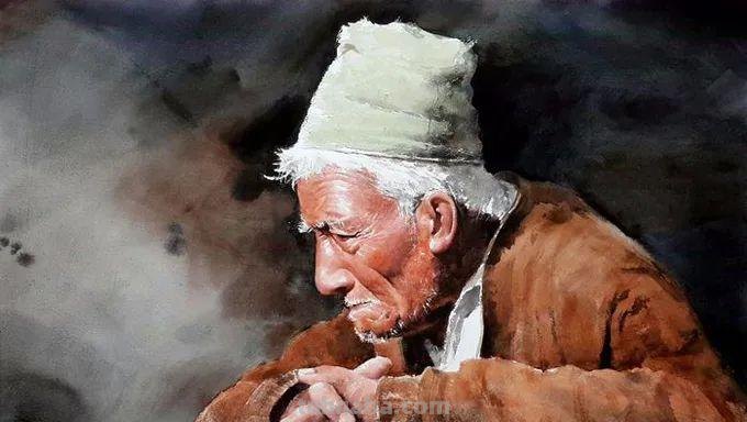 水彩人物也可以这么表现，太生动了