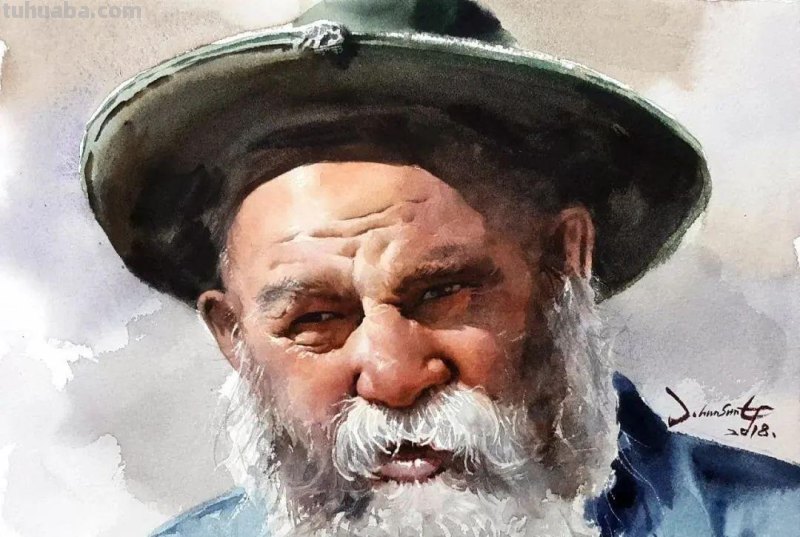 水彩人物也可以这么表现，太生动了