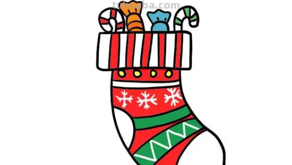 圣诞袜子怎么画