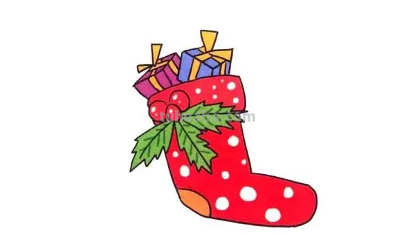 圣诞袜子怎么画