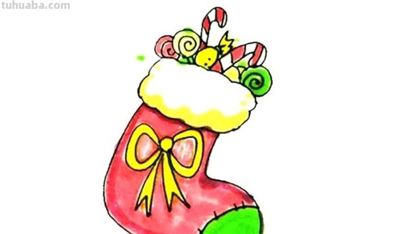 圣诞袜怎么画漂亮又简单