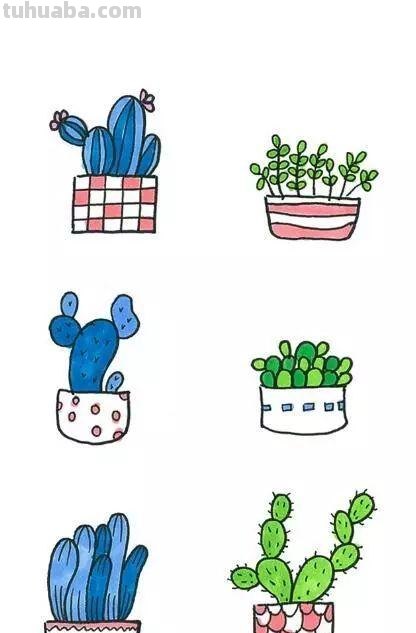 简笔画 - 54种清新绿植简笔画素材，一学就会，速转发收藏！