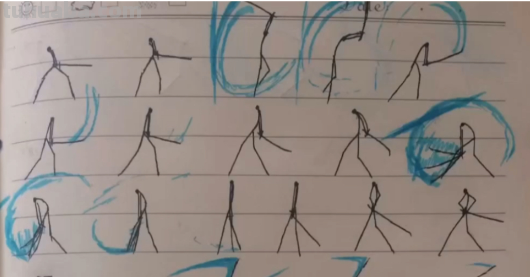 火柴人持刀怎么画