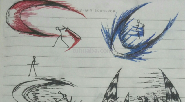 火柴人持刀怎么画