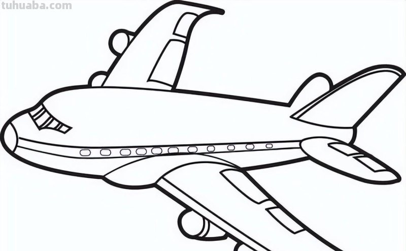 儿童一画就会，飞机的简笔画线稿