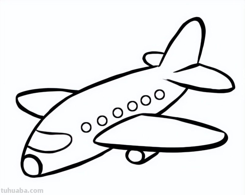 儿童一画就会，飞机的简笔画线稿