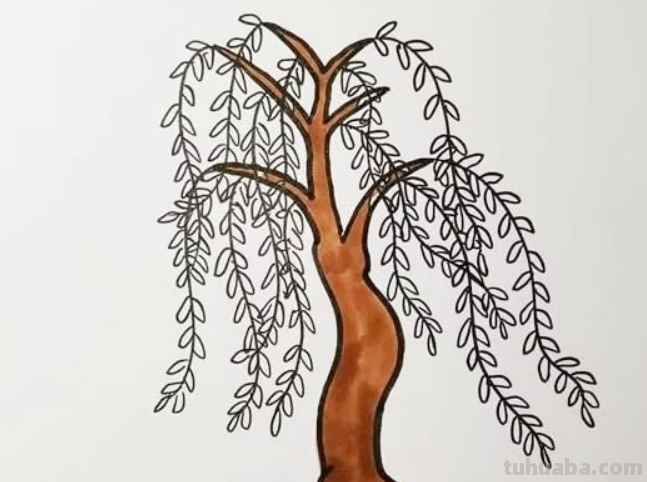 柳树的简笔画怎么画