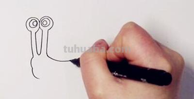 小动物简笔画教程：教你画一只不疾不徐的蜗牛，适合幼儿园小朋友