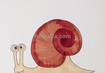 小动物简笔画教程：教你画一只不疾不徐的蜗牛，适合幼儿园小朋友