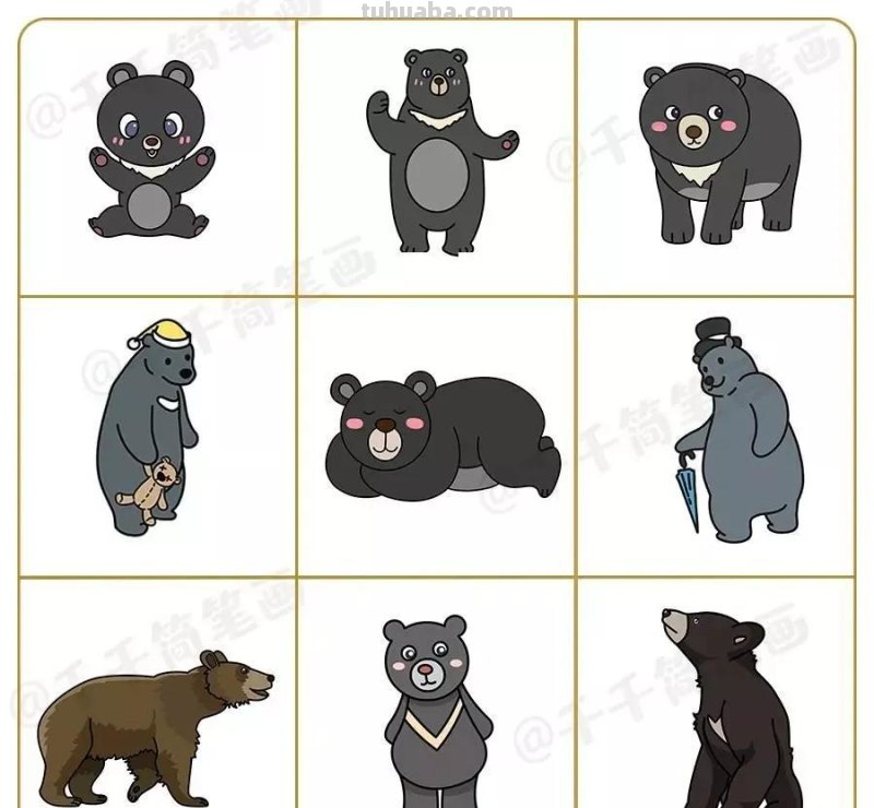 各种动物九宫格简笔画第二波，喜欢画画的朋友，一定要收藏哦!