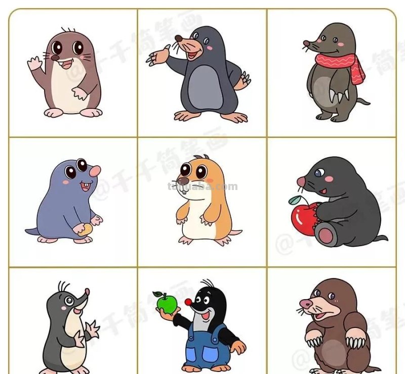 各种动物九宫格简笔画第二波，喜欢画画的朋友，一定要收藏哦!