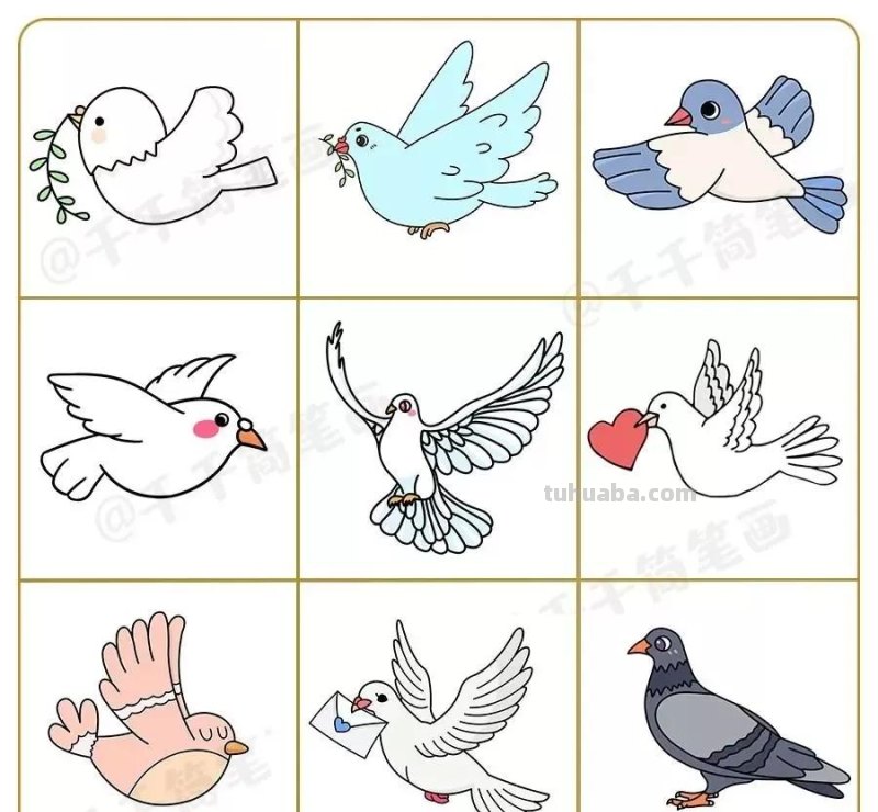 各种动物九宫格简笔画第二波，喜欢画画的朋友，一定要收藏哦!