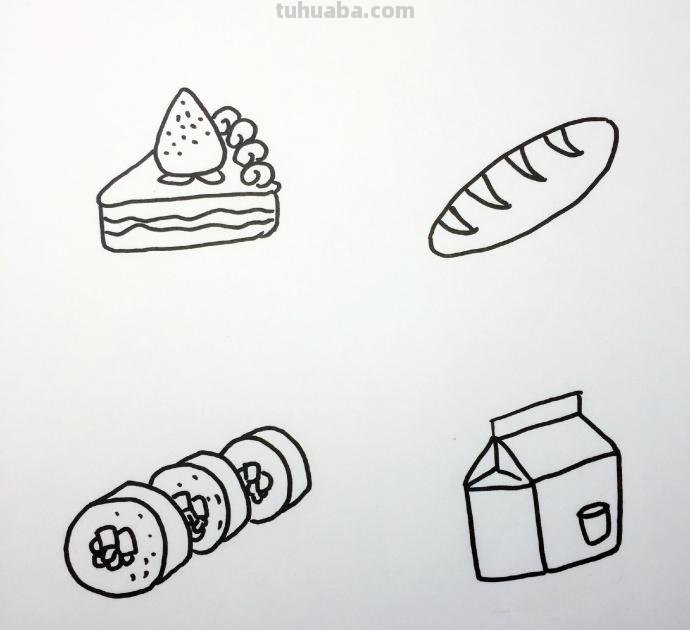 卡通食物简笔画手绘插画图来啦！