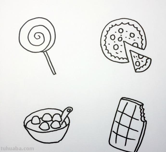 卡通食物简笔画手绘插画图来啦！