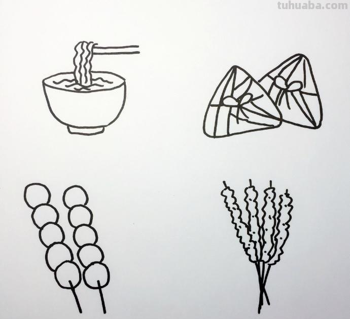 卡通食物简笔画手绘插画图来啦！