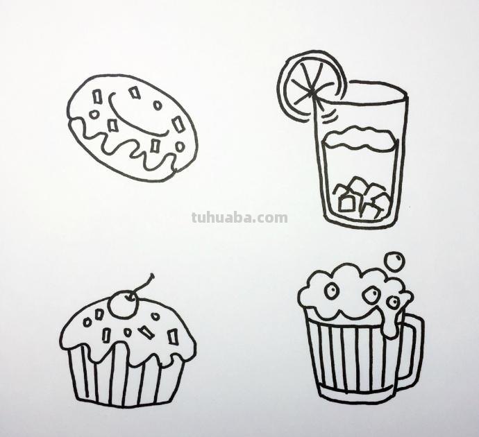 卡通食物简笔画手绘插画图来啦！