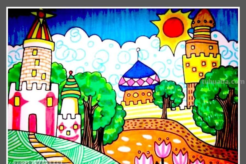 儿童画素材-房子主题儿童画作品欣赏