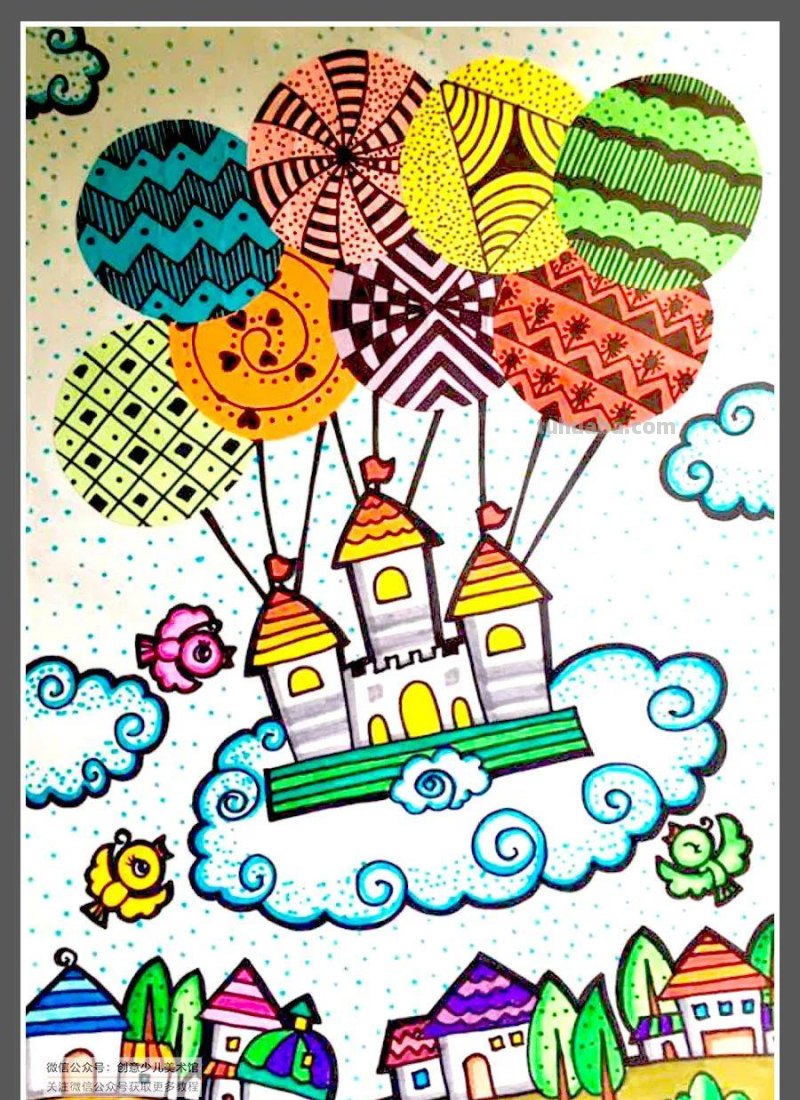 儿童画素材-房子主题儿童画作品欣赏