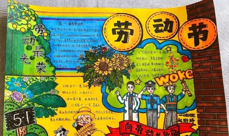 最新28张5.1劳动节主题绘画+手抄报，满满干货，总有一款适合你！