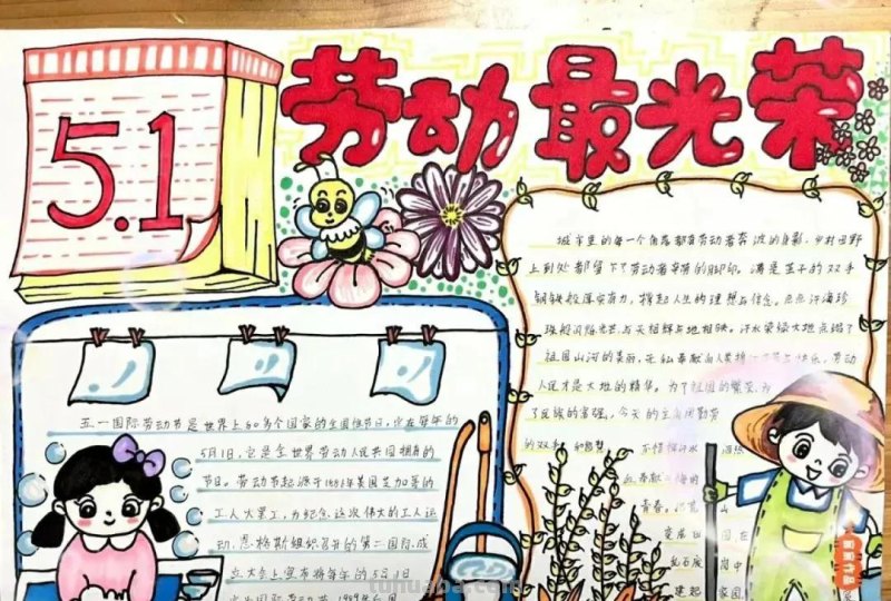 最新28张5.1劳动节主题绘画+手抄报，满满干货，总有一款适合你！