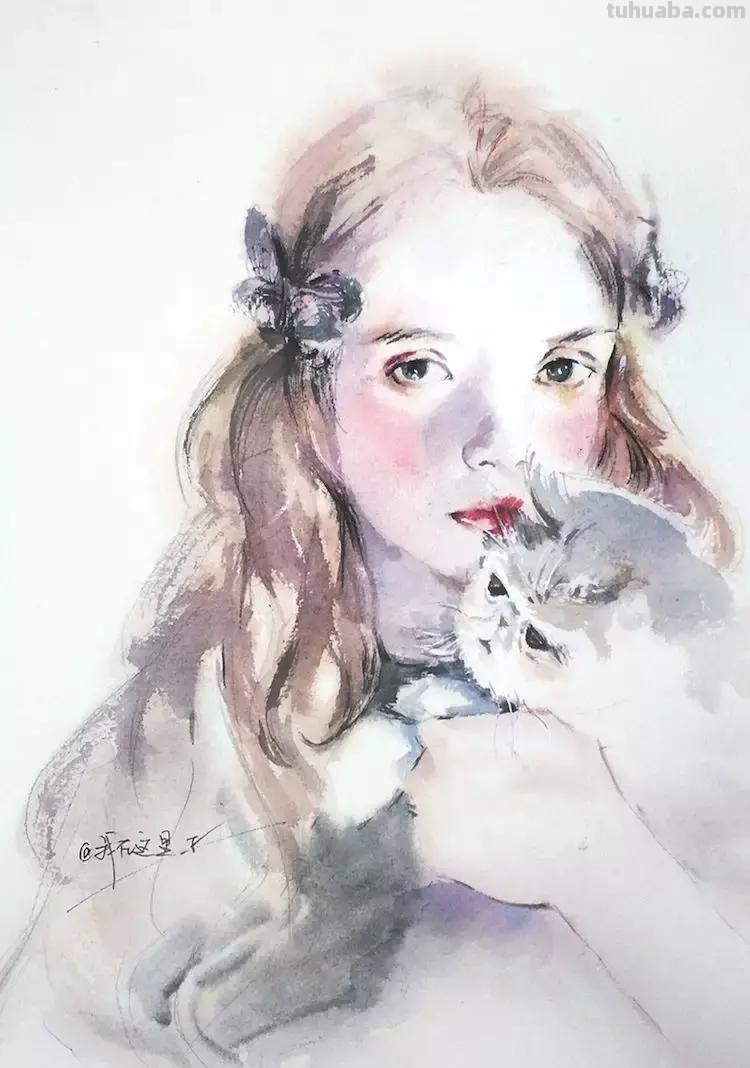 这一波清透的水彩人物头像你肯定喜欢