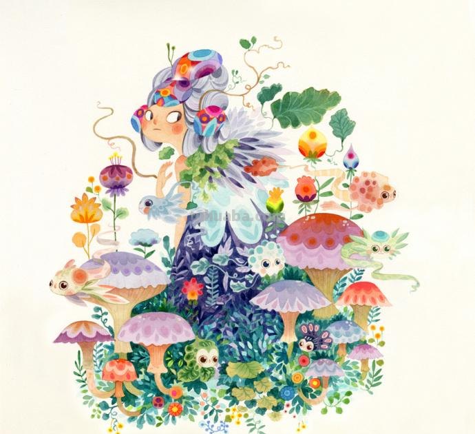 颜色丰富的水彩手绘插画~