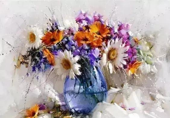 唯美静物瓶花油画｜俄罗斯画家拉米尔嘎帕沙作品欣赏