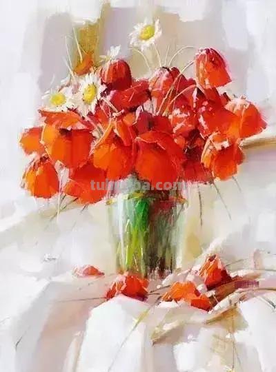 唯美静物瓶花油画｜俄罗斯画家拉米尔嘎帕沙作品欣赏