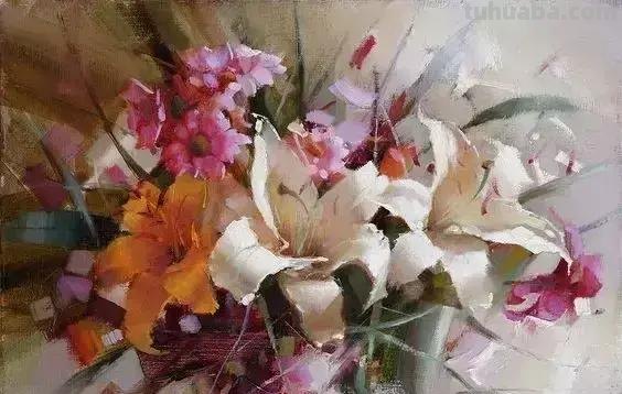 唯美静物瓶花油画｜俄罗斯画家拉米尔嘎帕沙作品欣赏