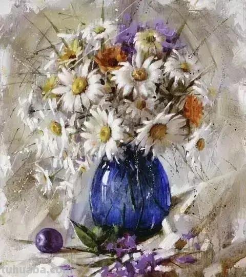 唯美静物瓶花油画｜俄罗斯画家拉米尔嘎帕沙作品欣赏