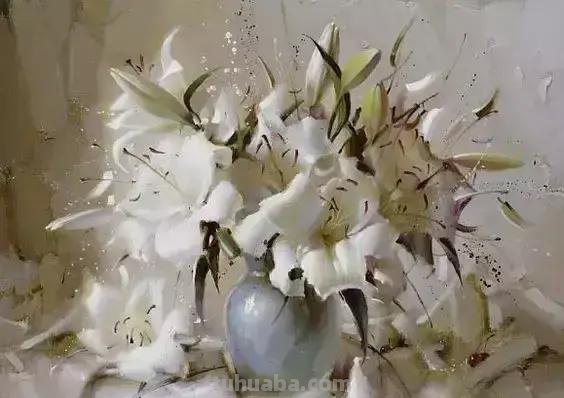 唯美静物瓶花油画｜俄罗斯画家拉米尔嘎帕沙作品欣赏