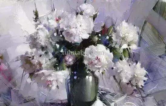 唯美静物瓶花油画｜俄罗斯画家拉米尔嘎帕沙作品欣赏