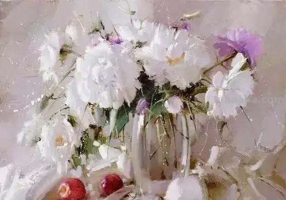唯美静物瓶花油画｜俄罗斯画家拉米尔嘎帕沙作品欣赏