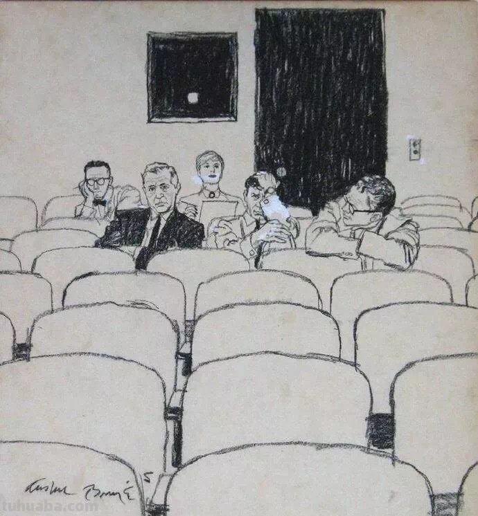 看这些速写作品，他是一位真正的线条绘画大师