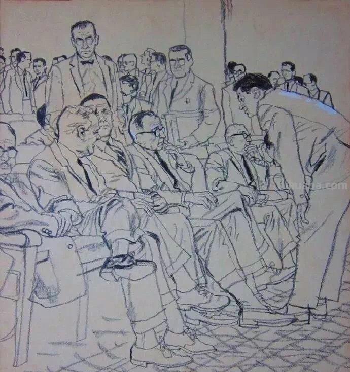 看这些速写作品，他是一位真正的线条绘画大师