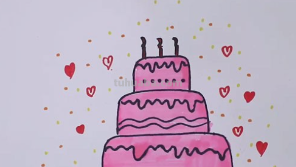 生日蛋糕怎么画?求教程