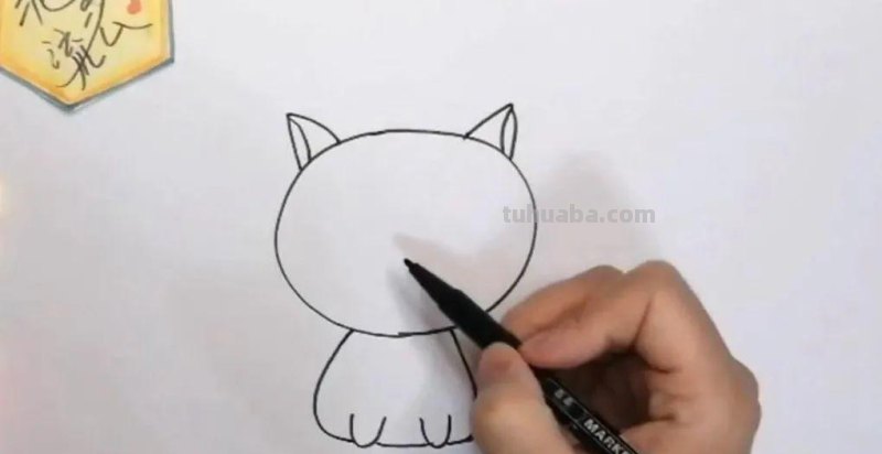 可爱的小猫简笔画，简单易学，你学会了吗？