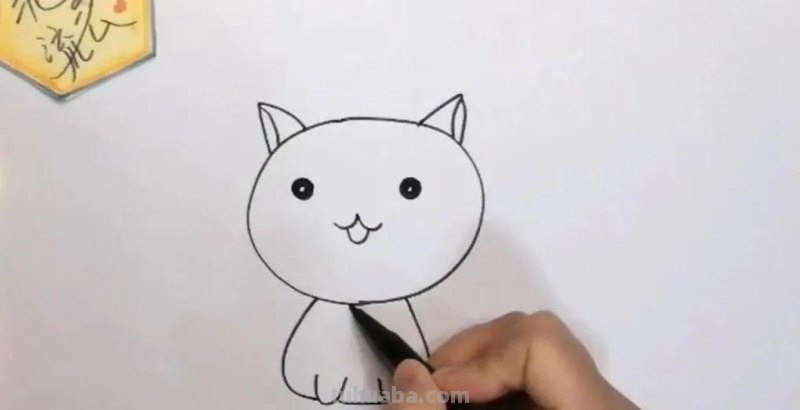 可爱的小猫简笔画，简单易学，你学会了吗？