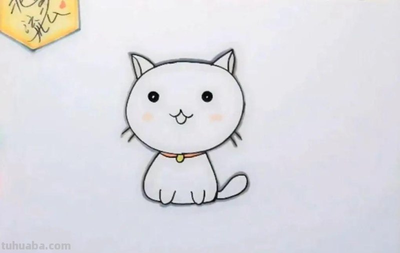 可爱的小猫简笔画，简单易学，你学会了吗？