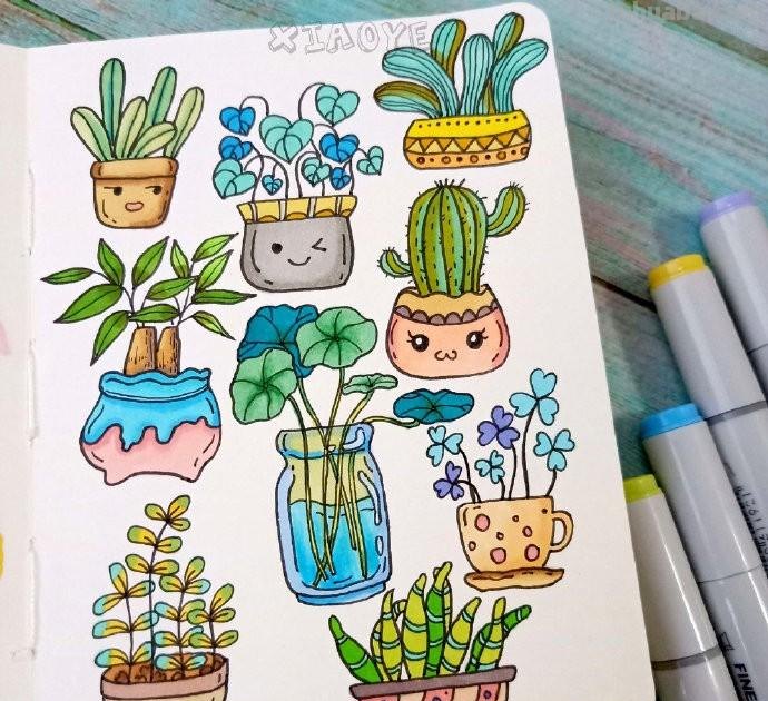 简约实用的小清新植物简笔画