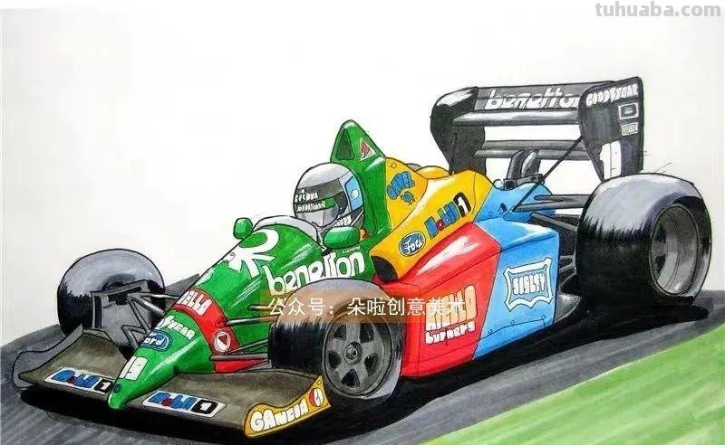 范画 - 超酷的跑车飞机绘画，简单易学，男孩子一定不要错过哦