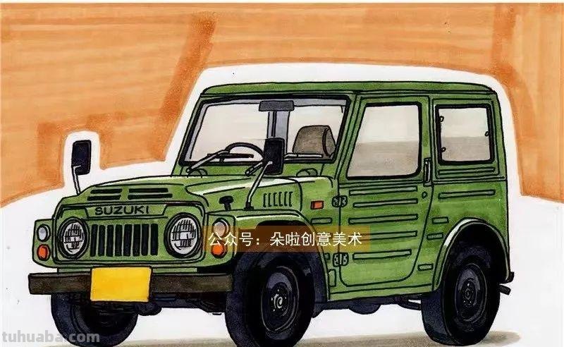 范画 - 超酷的跑车飞机绘画，简单易学，男孩子一定不要错过哦