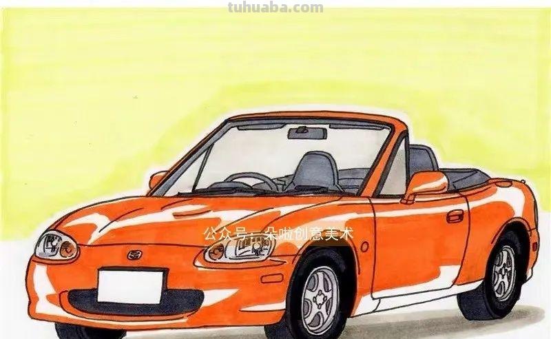 范画 - 超酷的跑车飞机绘画，简单易学，男孩子一定不要错过哦