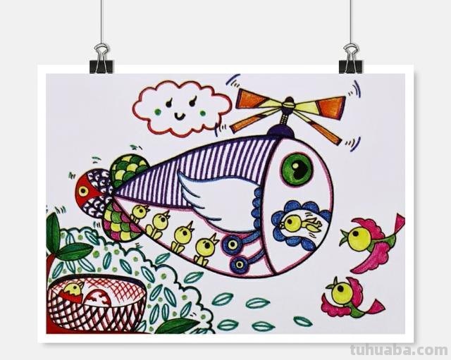 儿童简笔画-鸟宝宝被飞机卷走了,它的父母正和飞机对抗作战呢 儿童简笔画-鸟宝宝被飞机卷走了,它的父母正和飞机对抗作战呢